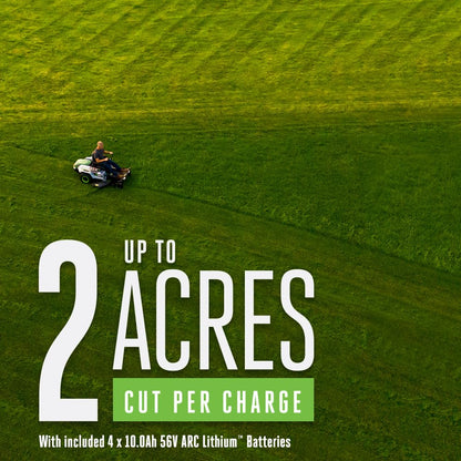 EGO Power+ Electric Riding Lawn Mower, 42" Deck with Zero Turn Radius, Includes (4) 56V 10.0Ah Batteries and Charger - ZT4204L