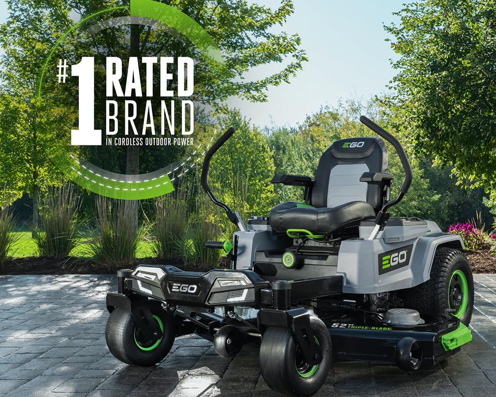 EGO Power+ Electric Riding Lawn Mower, 52" Deck with Zero Turn Radius, Includes (6) 56V 12.0Ah Batteries and Charger - ZT5207L